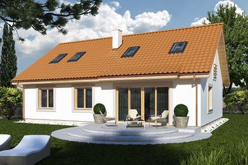  Projekt domu Gienia 2 Klasyk B (WRD2059) - projekt domu parterowego z poddaszem - Zdjęcie 2