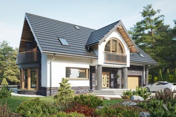  Projekt domu Helga (1442) (KRD2576) - projekt domu parterowego z poddaszem - Zdjęcie 1