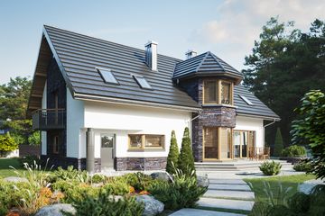  Projekt domu Helga (1442) (KRD2576) - projekt domu parterowego z poddaszem - Zdjęcie 3