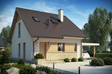  Projekt domu D142A (WAI1331) - projekt domu parterowego z poddaszem - Zdjęcie 1