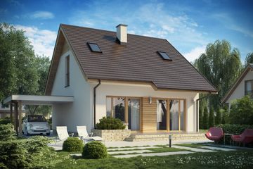  Projekt domu D142A (WAI1331) - projekt domu parterowego z poddaszem - Zdjęcie 2