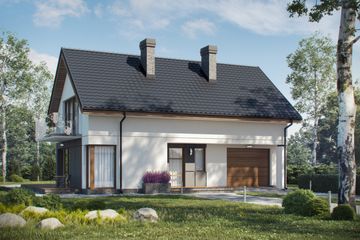  Projekt domu D208B (WAI1332) - projekt domu parterowego z poddaszem - Zdjęcie 1