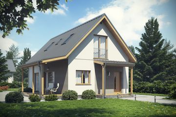  Projekt domu D182B (WAI1338) - projekt domu parterowego z poddaszem - Zdjęcie 1
