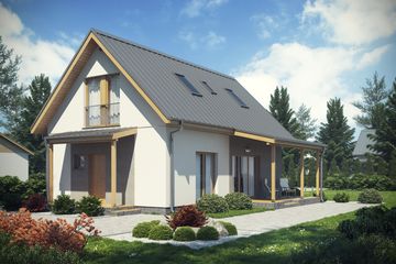  Projekt domu D182B (WAI1338) - projekt domu parterowego z poddaszem - Zdjęcie 2