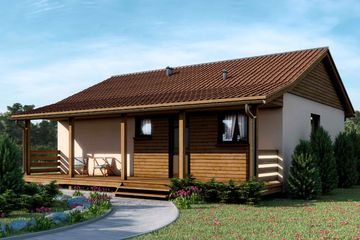  Projekt domu D49 - Maurycy wersja drewniana (WAI1359) - projekt domu parterowego - Zdjęcie 1