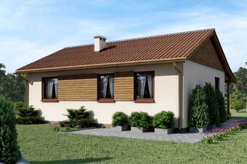  Projekt domu D49 - Maurycy wersja drewniana (WAI1359) - projekt domu parterowego - Zdjęcie 2