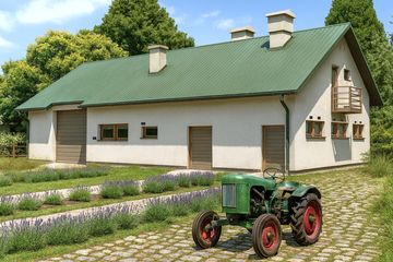  Projekt budynku inwentarskiego WB-3744 (KRA3771) - projekt budynku parterowego - Zdjęcie 1