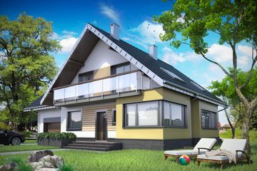  Projekt domu Karina (1465) (KRD2586) - projekt domu parterowego z poddaszem - Zdjęcie 1