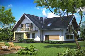  Projekt domu Karina (1465) (KRD2586) - projekt domu parterowego z poddaszem - Zdjęcie 2