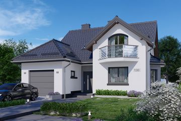  Projekt domu APS 130 (LUA1155) - projekt domu parterowego z poddaszem - Zdjęcie 1