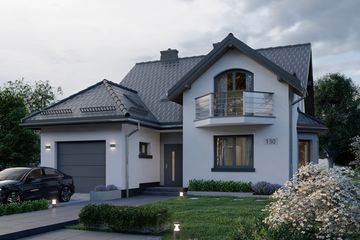  Projekt domu APS 130 (LUA1155) - projekt domu parterowego z poddaszem - Zdjęcie 3