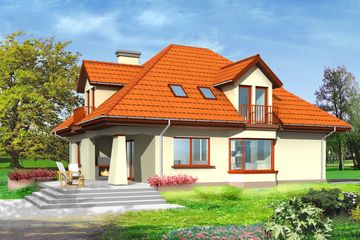  Projekt domu Agnieszka (WAH1000) - projekt domu parterowego z poddaszem - Zdjęcie 2