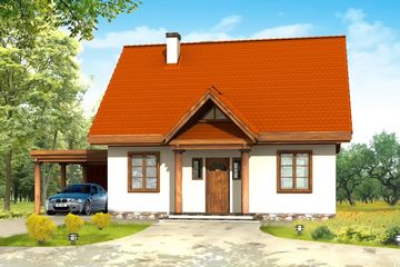  Projekt domu Bajkowy (WAH1001) - projekt domu parterowego z poddaszem - Zdjęcie 1