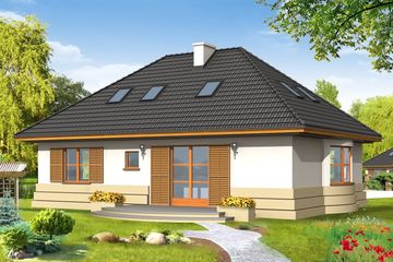  Projekt domu Gargamel (WAH1007) - projekt domu parterowego z poddaszem - Zdjęcie 2