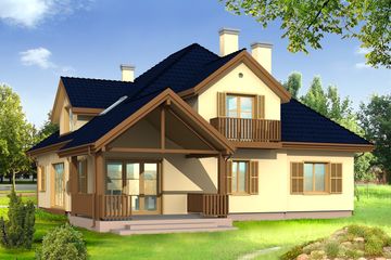  Projekt domu Hornówek (WAH1008) - projekt domu parterowego z poddaszem - Zdjęcie 2