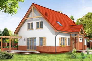  Projekt domu Leśny Zakątek (WAH1013) - projekt domu parterowego z poddaszem - Zdjęcie 2