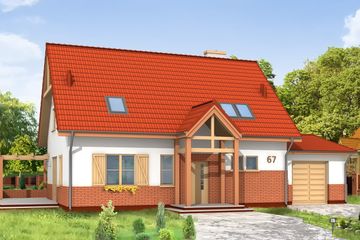 Projekt domu Leśny Zakątek (WAH1013) - projekt domu parterowego z poddaszem - Zdjęcie 1