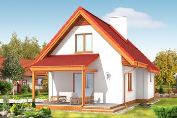  Projekt domu Okruszek (WAH1014) - projekt domu parterowego z poddaszem - Zdjęcie 2
