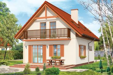  Projekt domu Pierwszy dom (WAH1015) - projekt domu parterowego z poddaszem - Zdjęcie 2