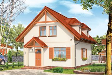  Projekt domu Pierwszy dom (WAH1015) - projekt domu parterowego z poddaszem - Zdjęcie 1