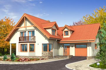  Projekt domu Przestronny (WAH1017) - projekt domu parterowego z poddaszem - Zdjęcie 1