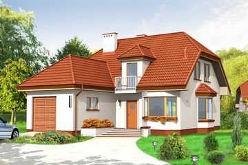  Projekt domu Przytulny (WAH1018) - projekt domu parterowego z poddaszem - Zdjęcie 1