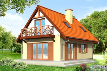  Projekt domu Smyk (WAH1020) - projekt domu parterowego z poddaszem - Zdjęcie 2