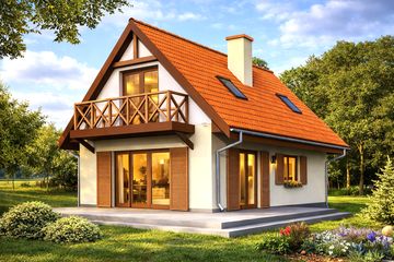  Projekt domu Smyk (WAH1020) - projekt domu parterowego z poddaszem - Zdjęcie 2