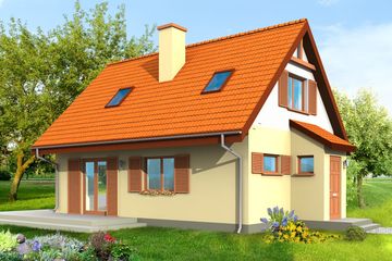  Projekt domu Smyk (WAH1020) - projekt domu parterowego z poddaszem - Zdjęcie 1