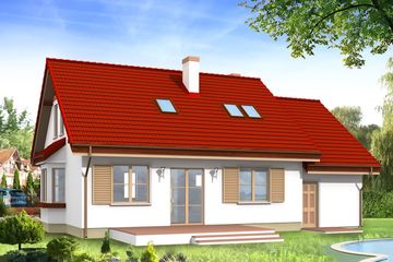  Projekt domu Zgrabny (WAH1023) - projekt domu parterowego z poddaszem - Zdjęcie 2