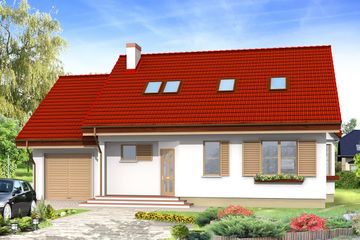  Projekt domu Zgrabny (WAH1023) - projekt domu parterowego z poddaszem - Zdjęcie 1