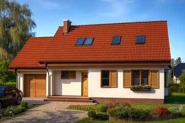  Projekt domu Zgrabny (WAH1023) - projekt domu parterowego z poddaszem - Zdjęcie 1