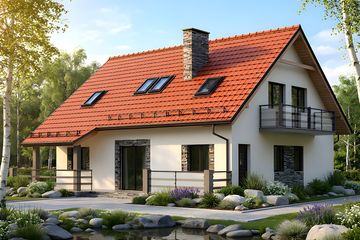 Projekt domu HG-C1 - parterowy z poddaszem dom o powierzchni 104,50 m², dach dwuspadowy - ujęcie 2