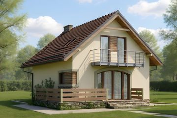  Projekt domu HG-E1 (KRM1010) - projekt domu parterowego z poddaszem - Zdjęcie 2