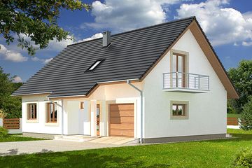  Projekt domu Werbena B (WRD2296) - projekt domu parterowego z poddaszem - Zdjęcie 1