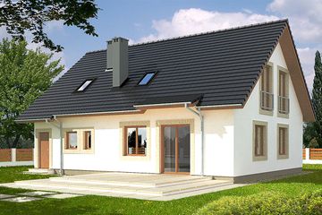  Projekt domu Werbena B (WRD2296) - projekt domu parterowego z poddaszem - Zdjęcie 2