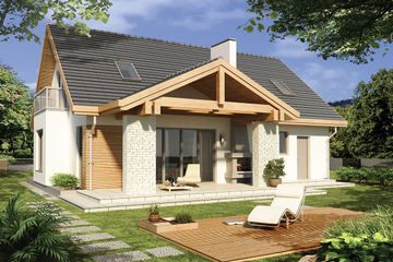  Projekt domu Aston 1c (WRD2094) - projekt domu parterowego z poddaszem - Zdjęcie 2
