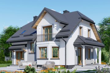  Projekt domu APS 142 (LUA1162) - projekt domu parterowego z poddaszem - Zdjęcie 2