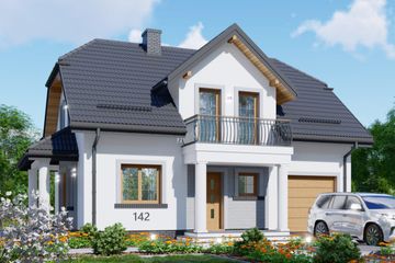  Projekt domu APS 142 (LUA1162) - projekt domu parterowego z poddaszem - Zdjęcie 1
