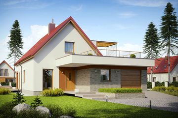  Projekt domu E13 III G1 economic (WRC2500) - projekt domu parterowego z poddaszem - Zdjęcie 2