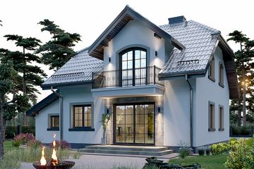 Projekt domu APS 146 - parterowy z poddaszem dom o powierzchni 119,80 m², dach naczółkowy - ujęcie 4