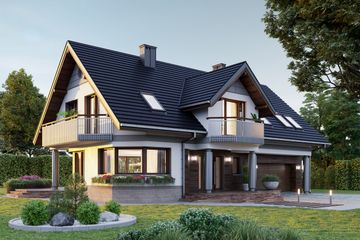  Projekt domu Heliotrop Max (1464) (KRD2588) - projekt domu parterowego z poddaszem - Zdjęcie 1
