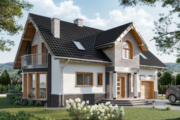  Projekt domu Heliasz (1463) (KRD2589) - projekt domu parterowego z poddaszem - Zdjęcie 1