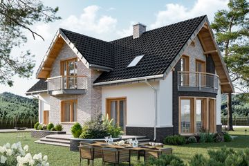  Projekt domu Heliasz (1463) (KRD2589) - projekt domu parterowego z poddaszem - Zdjęcie 2