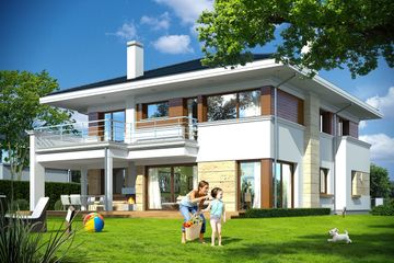  Projekt domu Oceanic (WAH1593) - projekt domu z pełnym piętrem - Zdjęcie 1