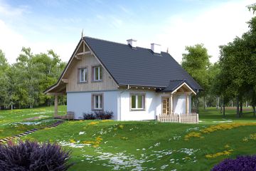  Projekt domu letniskowego Milutki (BSA2038) - projekt domu letniskowego parterowego z poddaszem - Zdjęcie 1