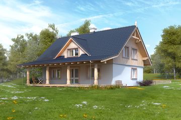  Projekt domu letniskowego Milutki (BSA2038) - projekt domu letniskowego parterowego z poddaszem - Zdjęcie 2