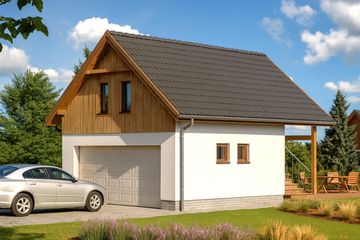  Projekt garażu WB-3879 (KRA3608) - projekt garażu parterowego - Zdjęcie 1