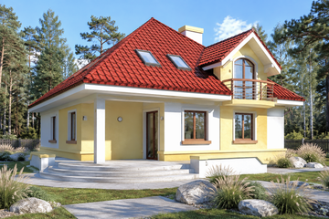 Projekt domu Arkadia - parterowy z poddaszem dom o powierzchni 175,20 m², dach namiotowy - ujęcie 2