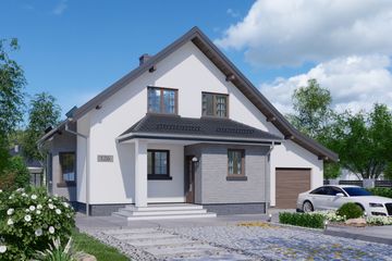  Projekt domu APS 126 (LUA1170) - projekt domu parterowego z poddaszem - Zdjęcie 1
